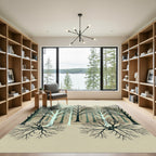 Ethereal Winter Forest Silhouette Art Rug