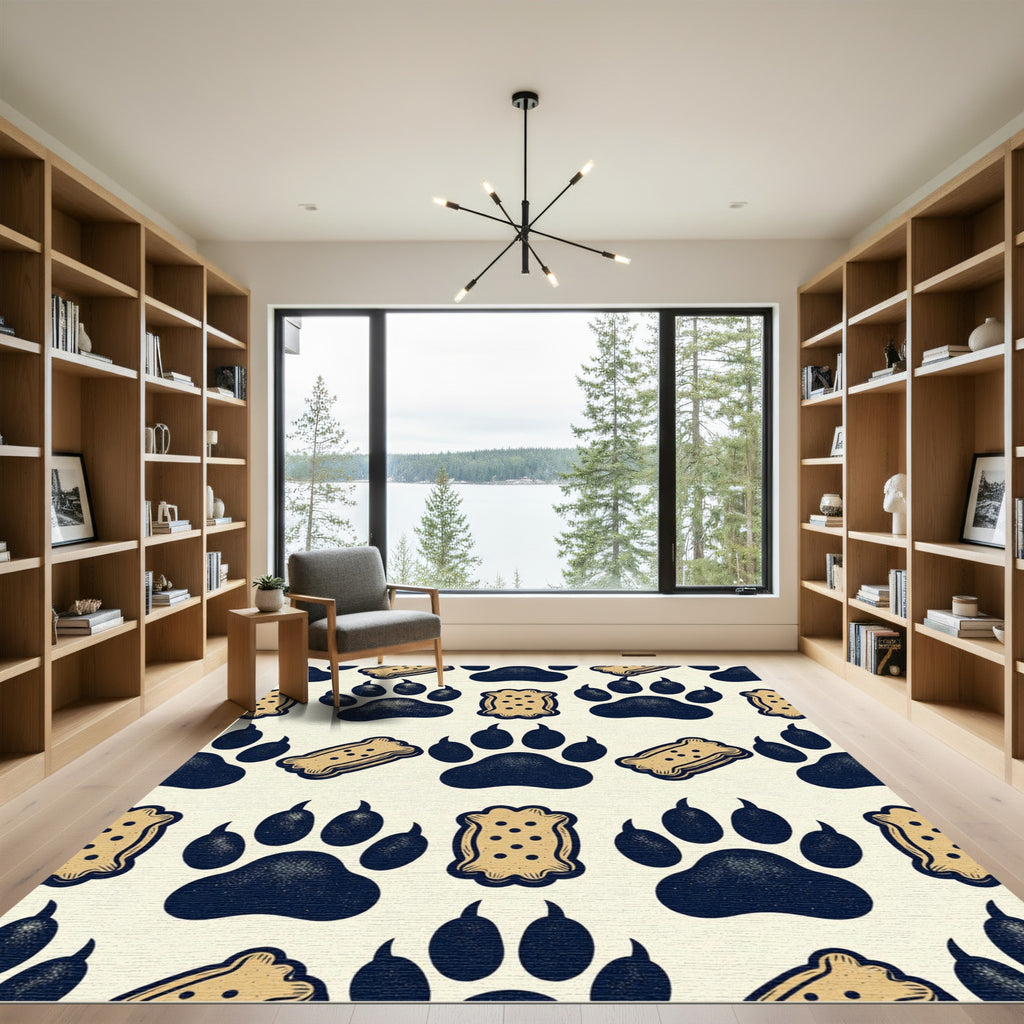 Midnight Paw and Biscuit Graphic Rug