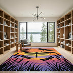 Sunset Dragonfly Pond Landscape Art Rug