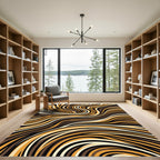 Abstract Earthy Tones Flowing Wave Rug