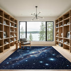 Cosmic World Map Galaxy Stars Rug