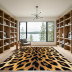 Golden Brown Leopard Spots Texture Rug
