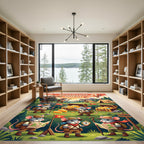 Whimsical Forest Mouse Adventure Explorer Scene Rug