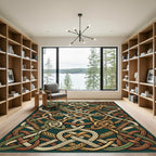 Intricate Celtic Knotwork Earthy Bronze Rug