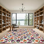 Vibrant Floral Garden Composition Rug