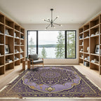 Ornate Lavender Floral Medallion Rug