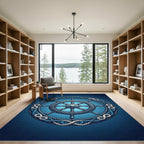 Nautical Helm With Braided Rope Infinity Rug