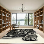 Monochromatic Tiger Face Close Up Rug