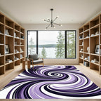 Deep Purple Swirl Abstract Rug