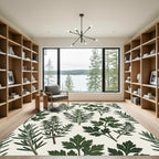 Green Herb Botanical Sprigs Rug