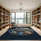 Ornate Rustic Leaf Medallion Rug