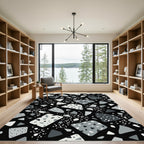 Monochrome Terrazzo Stone Scatter Rug