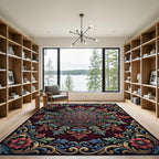 Ornate Red Floral Medallion Filigree Rug