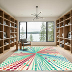 Exploding Colorful Dot Burst Rug