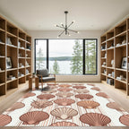 Coastal Shells with Vertical Stripes Rug