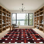 Crimson And Scarlet Woven Texture Rug
