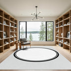 Classic Black Whitewash Ring Rug