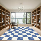 Checkerboard Blue Square Harmony Rug