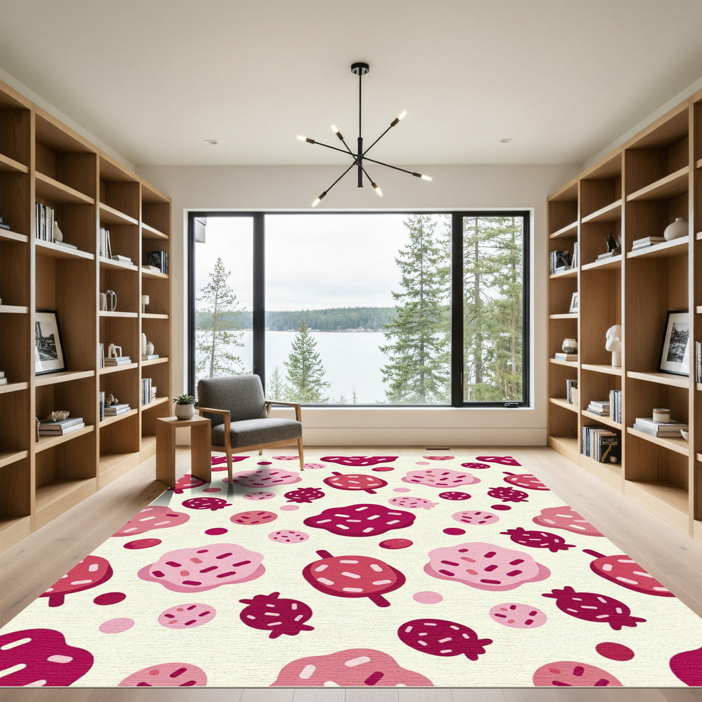 Pink Crimson Pomegranate Scatter Rug