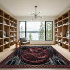 Gothic Crimson Dragon Archway Art Rug