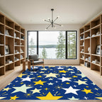 Golden Starry Night Navy Rug
