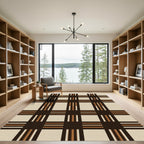 Cocoa Brown Plaid Lattice Squares Rug