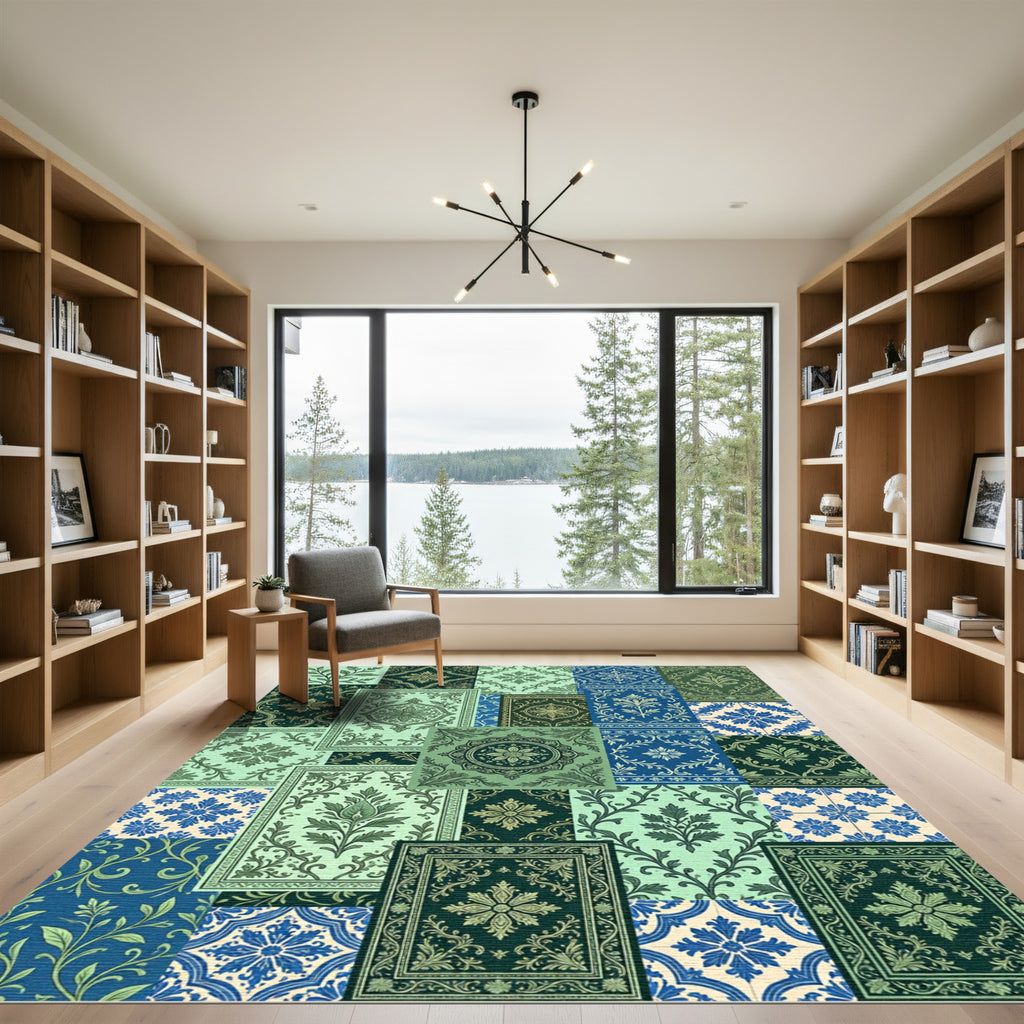 Vintage Patchwork Floral Medallion Collection Rug