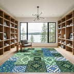 Vintage Patchwork Floral Medallion Collection Rug