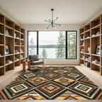 Earthy Geometric Tribal Diamond Rug