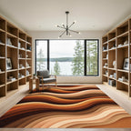 Modern Earthy Tones Abstract Wavy Rug
