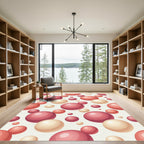 Pink Cream Spheres Floating Composition Rug