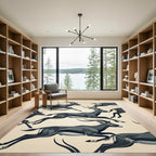 Running Slate Gray Gazelle Herd Rug