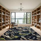 Dramatic Jagged Mountain Range Panorama Rug