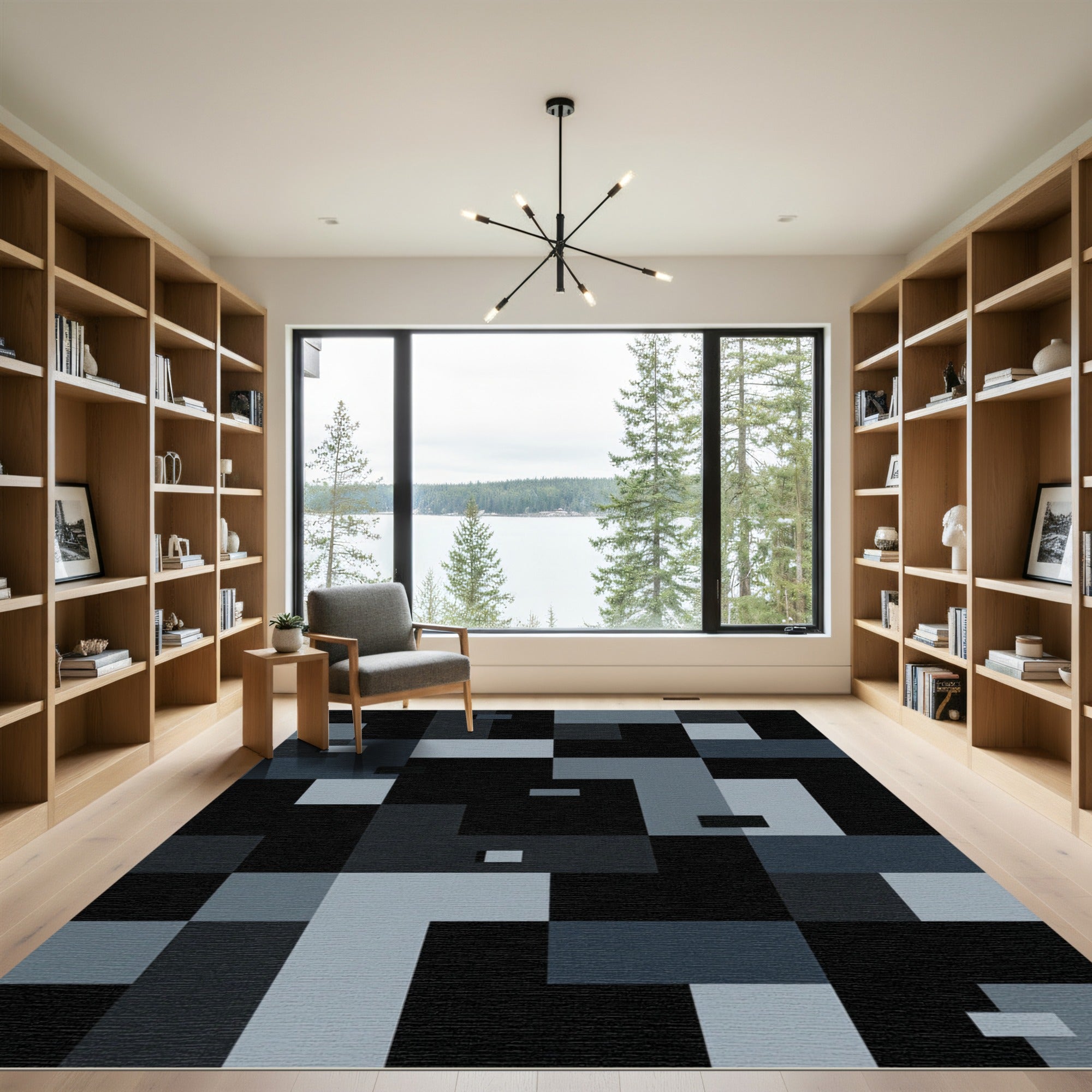 Monochromatic Geometric Block Composition Rug