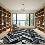 Modern Abstract Chevron Geometric Rug