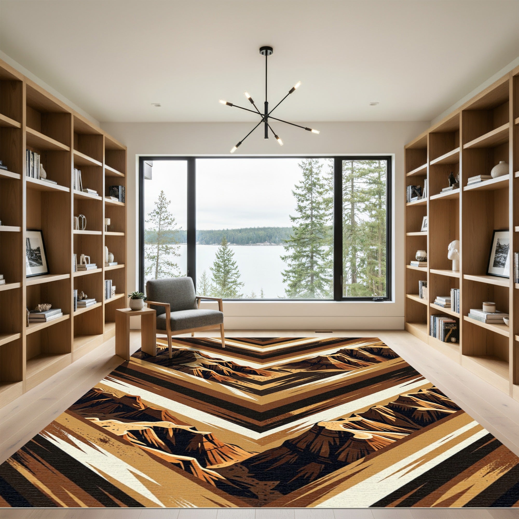 Earthy Canyon Chevron Landscape Rug
