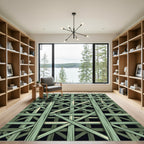 Sage Green Interlocking Wood Lattice Rug