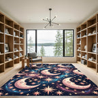 Cosmic Celestial Moon Starry Night Rug