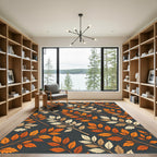 Autumnal Orange Foliage Branch Botanical Rug