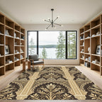 Ornate Golden Gilded Archway Filigree Rug