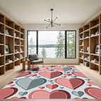 Modern Geometric Heart Layered Art Rug