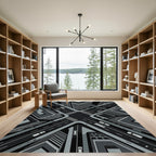 Monochromatic Urban Street Crossroad Rug