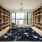 Cosmic Starry World Map Rug