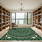 Emerald Celtic Knot Circular Interlace Rug