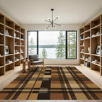 Earthy Brown Tartan Plaid Rug