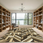 Mid-Century Modern Earth Tone Chevron Rug