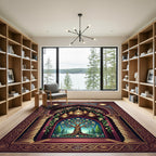 Ornate Golden Tree Lantern Arch Rug