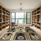 Earthy Arch Keyhole Botanical Grid Rug