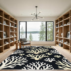 Pale Ivory Branch Coral Arrangement Rug