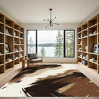 Abstract Earth Tone Brush Stroke Rug